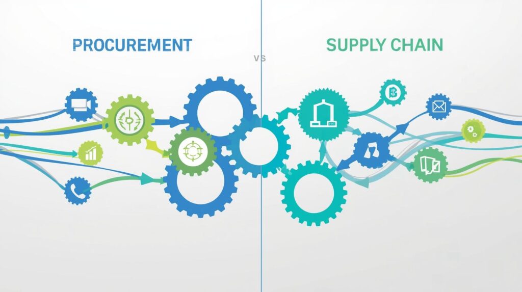 difference between procurement and supply chain